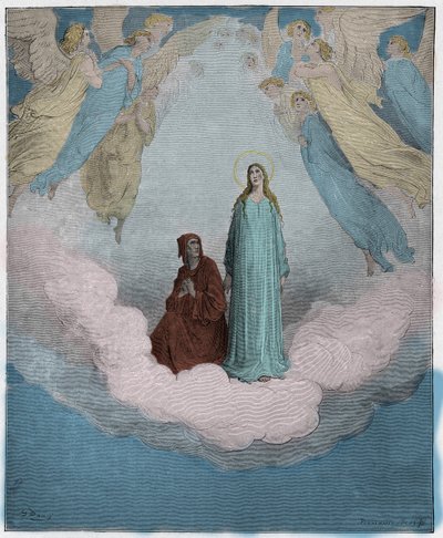 Paradiso, Canto 21: Beata Beatrice nel settimo cerchio (illustrazione dalla Divina Commedia di Dante Alighieri, 1885) da Gustave after Dore